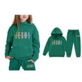 thumbnail image 5 of Child Jesus Loves You Print Hooded Sweatshirts Long Sleeve Warm Graphic Hoodies Girls Loose Pullover and Jogger Sweatpants 2 Piece Fall Winter Clothes Teen Girl Trendy Clothes 8-9 Years, 5 of 5