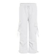 thumbnail image 4 of TTUHYWXI Women Cargo Pants Baggy Y2K Clothing Multi Pockets High Waist Loose Straight Leg Pants Vintage Grunge Clothes (White, 4XL), 4 of 6