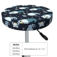 thumbnail image 4 of Picia Christmas Gnome blue Pattern Round Stool Covers Comfy Seat Covers Stretch Removable Washable Chair Slipcover Round Bar Chair Cushion Cover-12 inch, 4 of 7