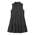 thumbnail image 4 of Horkkom Mini Dresses for Women Summer V Neck Solid Color Sleeveless Dress Beach Vacation Sundresses, S-2XL, 4 of 5