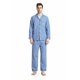 thumbnail image 4 of GLOBAL Conjuntos de Pijamas para Hombre, Ropa de Dormir de Franela 100% Algodón, Ropa de Dormir Superior E Inferior de Manga Larga, Celosía Azul S, 4 of 6