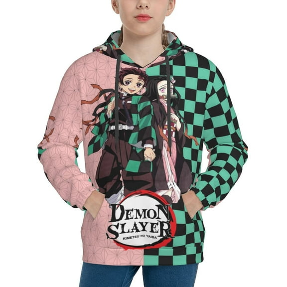 Demon Slayer: Kimetsu No Yaiba Kids' Hoodie 3d Print Sweatshirt Soft Pullover Hooded With Big Pockets Fans Gifts For Boys Or Girls Small