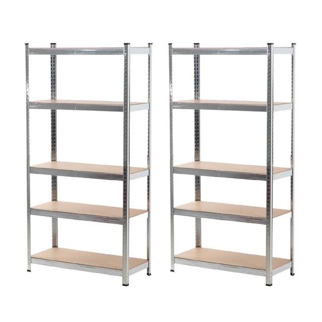 2 Piezas Estantes Anaquel Organizador 5 Niveles Multiusos 90 x 40 x 180 cm gris