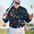 thumbnail image 6 of Balery Joystick Gamepad Baseball Jersey for Men Casual Button Down Shirts Short Sleeve Active Team Sports Uniform-3X-Large, 6 of 9
