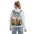 thumbnail image 5 of Yiaed Cute Prairie Sheep Herd Print Lightweight Backpack Travel Backpacks Hiking Daypack for Women Men, 5 of 5