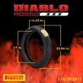 thumbnail image 4 of Pirelli Diablo Rosso III 110/70ZR17 Front & 190/55ZR17 Rear Tire Set w/ Keychain, 4 of 7