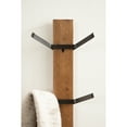 thumbnail image 4 of Kate and Laurel Rossmore Modern 4-Hook Vertical Wall Hanging Coat Rack, 8 x 4 x 30, Rustic Brown and Black, Decorative Modern Wood and Metal Coat Tree Hanging Hooks for Wall-Mounted Storage, 4 of 9