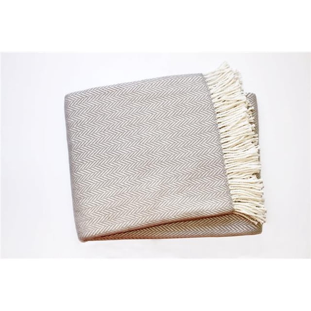 HomeRoots 474025 Couverture Douce à Chevrons Gris et Blanc