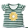 thumbnail image 4 of Cethrio Girls Summer Outfit Sets, Casual Printed Flutter Sleeve Two Piece Girls' Clothing Sets Green Size 7-8, 4 of 5