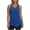 Blue-tanks, variant on Womens Sleeveless Sports Tank Tops, Summer Soft Button Asymmetrical Hem Undershirts, Round Neck Curved Hem Workout Tees