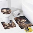 thumbnail image 4 of Santa Claus Reindeer Vintage 4 Pcs Shower Curtain Set with Rug Bathroom Sets with Waterproof Fabric And Non-Slip Rugs Toilet Lid Cover Bath Mat Decor with Hooks, 4 of 8