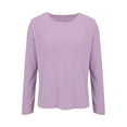 thumbnail image 3 of Weikingp Light Weight Long Sleeve Shirts For Women Long Sleeve Workout Tops For Women Thin Long Sleeve Shirts Women Womens Long Sleeve T Shirts Womens Tops Long Sleeve Purple 3XL, 3 of 9