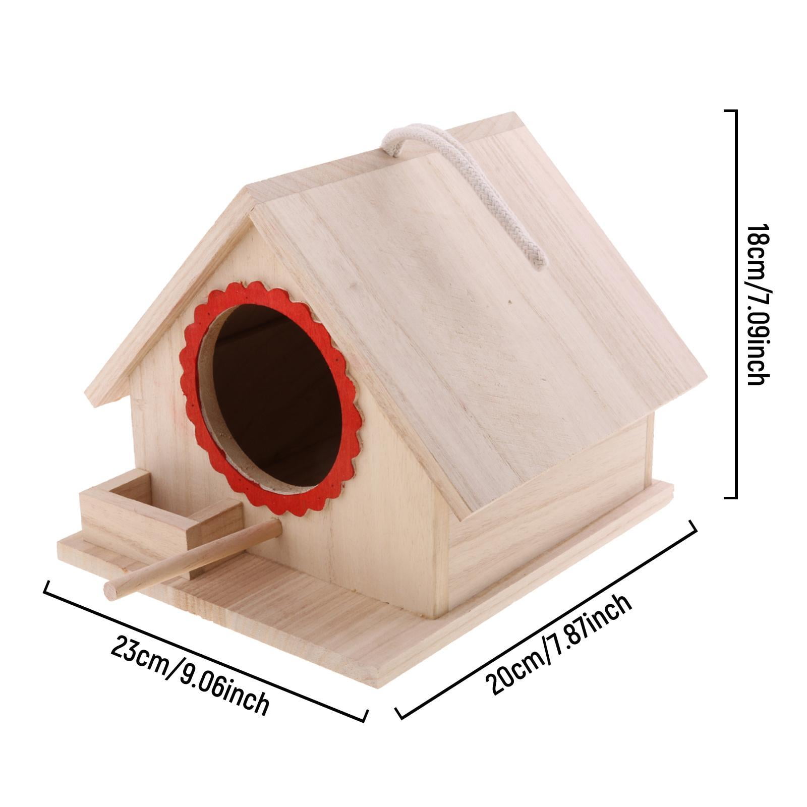 Rustic Wooden Bird Cage Birdhouse for Parrot Budgie Cockatiel House Hatching Breeding Cave also Gerbil Mice