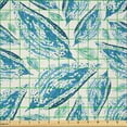 thumbnail image 2 of Ambesonne Watercolor Style Fabric by the Yard Microfiber, Hue Vibe Leaf Art, 1 Yard, Dark Seafoam and Sea Blue, 2 of 2