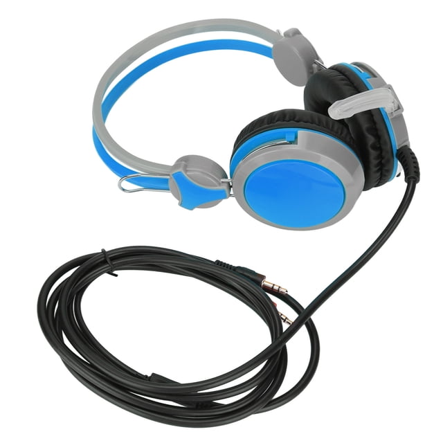 Auriculares para juegos con cancelación de ruido, estéreo, ergonómicos, con cable y micrófono para PC, color azul