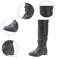 thumbnail image 7 of Rotm Womens Boots Mid Calf Women's Knee High Low Hidden Wedge Boots Suede Faux Lining Side Zipper Knee High Buckle Boots Grey,9.5, 7 of 7