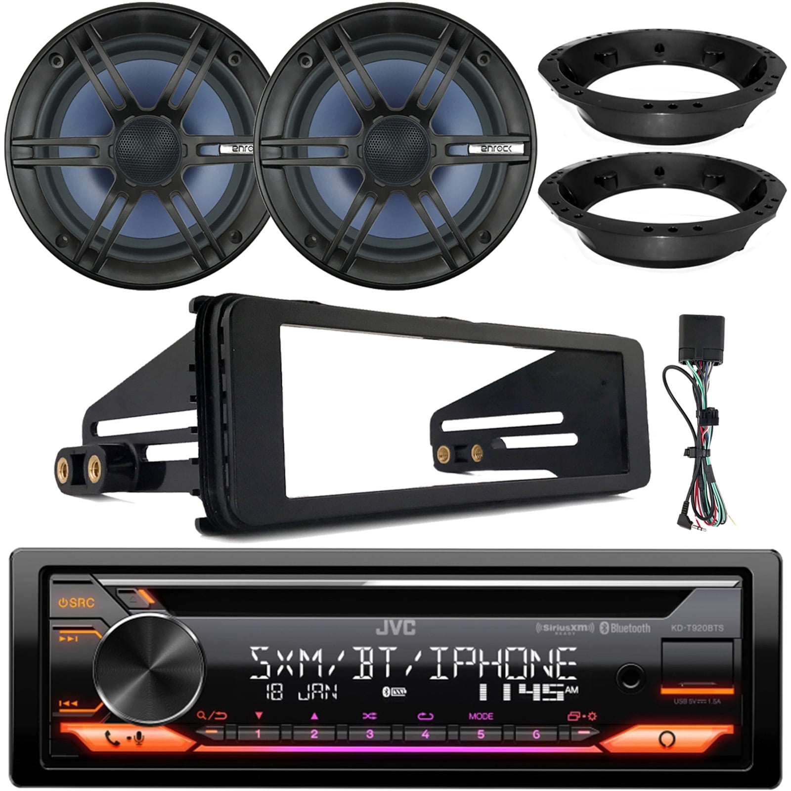 JVC KDT920BTS Single DIN AM/FM Stereo USB AUX CD Player Bluetooth Car