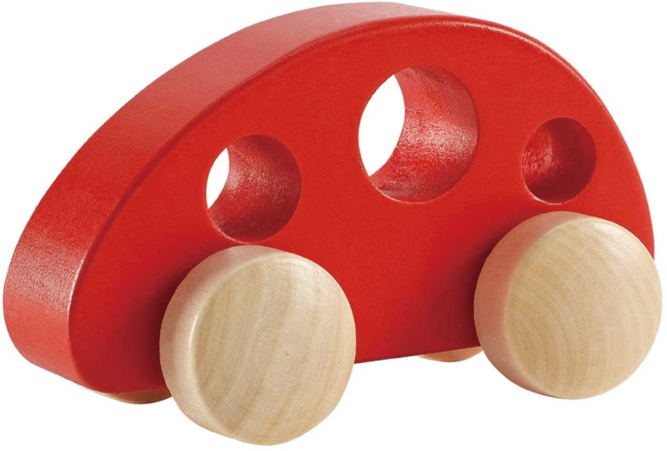 Hape Mini Van Wooden Toddler Unisex Toy Vehicle in Red