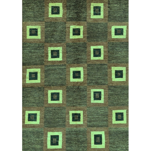 Ahgly Company Indoor Rectangle Oriental Turquoise Blue Modern Area Rugs, 2' x 3'