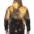 thumbnail image 7 of Uemuo Lakeside Flower Field Cat Pattern Men's Hoodie - Casual Pullover Hoodie with Kangaroo Pocket, Stylish Hooded Sweatshirt for Everyday Wear-Medium, 7 of 7