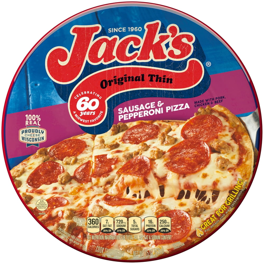 Jack's Original Thin Crust Sausage and Pepperoni Frozen Pizza 15 oz