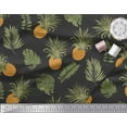 thumbnail image 3 of Soimoi Black Poly Georgette Fabric Monstera Leaf & Pine Fruits Print Fabric by The Yard 42 Inch Wide, 3 of 3