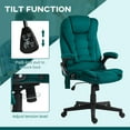 thumbnail image 5 of HOMCOM 6 Point Vibrating Massage Office Chair with Heat, Velvet High Back Executive Office Chair with Reclining Backrest, Armrests, Dark Green, 5 of 9