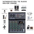 thumbnail image 1 of Professional Digital DJ Mixer Console 4 Channel Audio Mixer with USB Port Supports Bluetooth Connect, 1 of 5