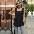 thumbnail image 6 of Zoeecloth Womens Tops Sleeveless Solid Color Tank Top T-shirt Square Collar Tees Shirts Summer Casual Fashion loose Vest S-XXL, 6 of 7