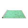 thumbnail image 2 of Ahgly Company Machine Washable Indoor Square Oriental Turquoise Blue Traditional Area Rugs, 4' Square, 2 of 4