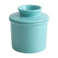 thumbnail image 2 of Ceramic Butter Dish with Lid, Kitchen Butter Holder Storage Container for Spreads, Soft Butter Keeper, 4.13x3.82in, Light Blue, 2 of 5