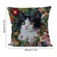 thumbnail image 3 of Funda de almohada estilo campestre con gatitos, inspirada en bordados de imitación, ideal para decoración del hogar. Funda de almohada de poliéster., 3 of 6