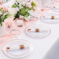 thumbnail image 3 of 350PCS Rose Gold Plastic Dinnerware Set for 50 Guests, Plastic Plates for Party Include: 50 Dinner Plates, 50 Dessert plates,50 Pre Rolled Napkins with Rose Gold Silverware,50 Cups for Wedding, 3 of 6