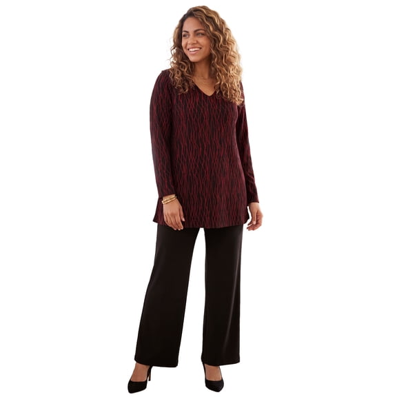 Catherines Women's Plus Size Flocked Mesh Tunic