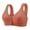Orange, variant on Gymayou Women Plus Size Front Snap Wireless Bra Thin Cotton Beauty Back Wide Vest Straps For Elderly Mature Ladies Black 36