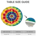 thumbnail image 6 of Colorful Rainbow Tie Dye Spiral Pattern Round Fitted Tablecloth with Elastic Edge,Dining Table Cover Waterproof,Outdoor Round Tablecloth for Camping,Dining,Indoor and Outdoor, 6 of 7