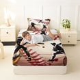 thumbnail image 4 of Castle Fairy Sport Baseball Twin Sheets 3pcs, Ball Gamer Bedding, Black White,1 Fitted Sheet, 1 Flat Sheet and 1 Pillowcase, 4 of 6