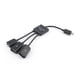 thumbnail image 1 of HUB Micro USB 3 en 1 Macho a Hembra Doble USB 2.0 Host OTG Cable Adaptador (Negro), 1 of 6