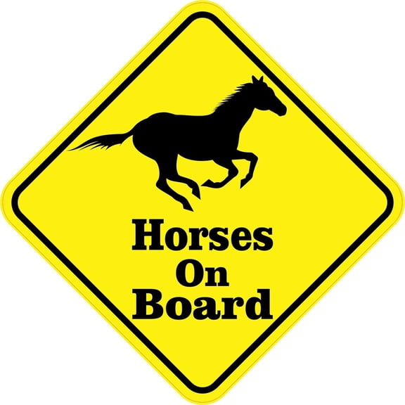 5in x 5in Horses On Board Magnet