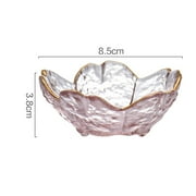 D-GROEE Cherry Blossoms Glass Appetizer Plates Tasting Dishes Dipping Bowls Mini Condiment Glass Flower Shape Saucer Bowl Dessert Baking Small Ramekins Snack Seasoning Salad Soy Oil