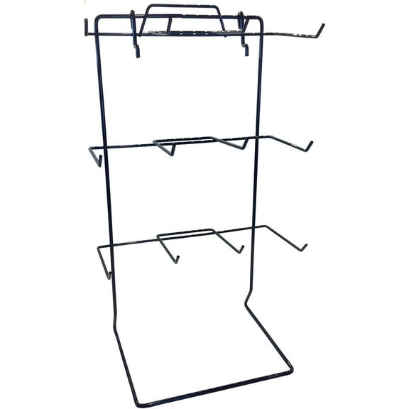 Counter Top Display Rack with 12 Hooks, Display Stand for Peg Board, 17.75" x 10" Inches (Black)
