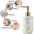 thumbnail image 5 of Leyfeng Soap Dispenser, White and Gold Ceramic Soap Dispenser, Luxury 300Ml/10Oz Hand Soap Bottle with Plastic Pump for Bathroom and Kitchen, 5 of 6