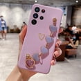 thumbnail image 2 of Cute Pretty Galaxy S22 Ultra Case Cover for Women & Girls with Love-Heart Strap Bracelet Chain Soft Flexible TPU Bumper Protective Phone Cases for Samsung Galaxy S22 Ultra 5G 6.8"-Purple, 2 of 7