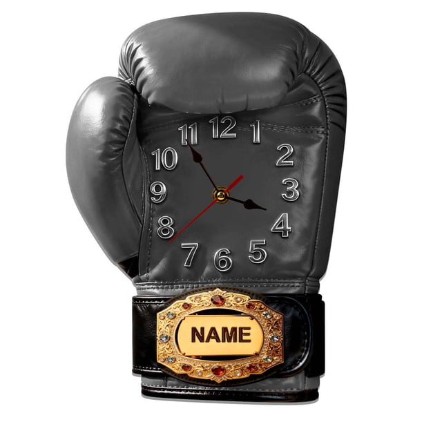 Guantes de boxeo, reloj, cinturón con nombre, impresión plana acrílica 2D, decoración, temática deportiva, decoración plana