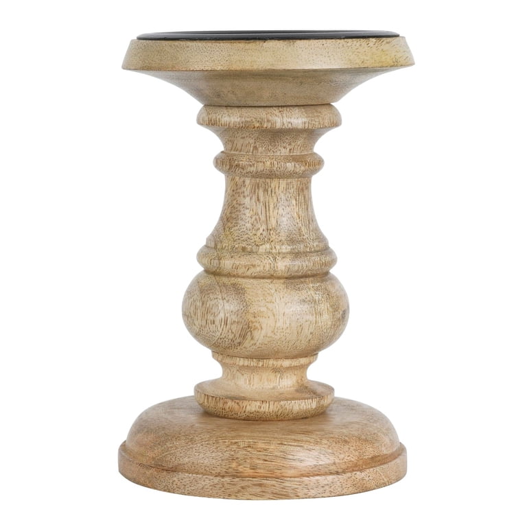 Ashland Wood Carved Pillar Candle Holder photo 6