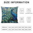 thumbnail image 5 of Nawypu Teal Peacock Throw Pillow Covers, Watercolor Blue Teal Vintage Turquoise Peacock Gifts Microfiber Fabric Decoration Pillowcases Home Sofa Couch Bed Decor Square Pillow Cases, 5 of 5