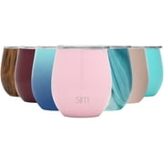 Simple Modern Spirit 8oz Wine Tumbler Glass with Lid - Vacuum Insulated Stemless 18/8 Stainless Steel Wine Cup -Blush