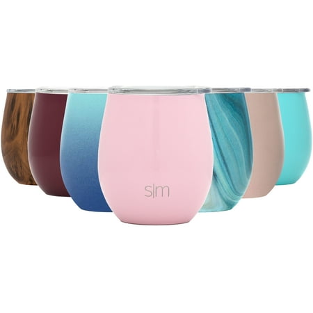 Simple Modern Spirit 8oz Wine Tumbler Glass with Lid - Vacuum Insulated Stemless 18/8 Stainless Steel Wine Cup -Blush