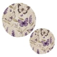 thumbnail image 7 of Wobogo Purple Lavender and Butterfly Trivets Potholders Set of 2 Cotton Woven Round Hot Plate Mats for Hot Dishes Bowls Teapots, 7 of 7