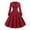 Red, variant on Patlollav Dresses Womens Solid Long Sleeve Retro High Waist Makings Dress